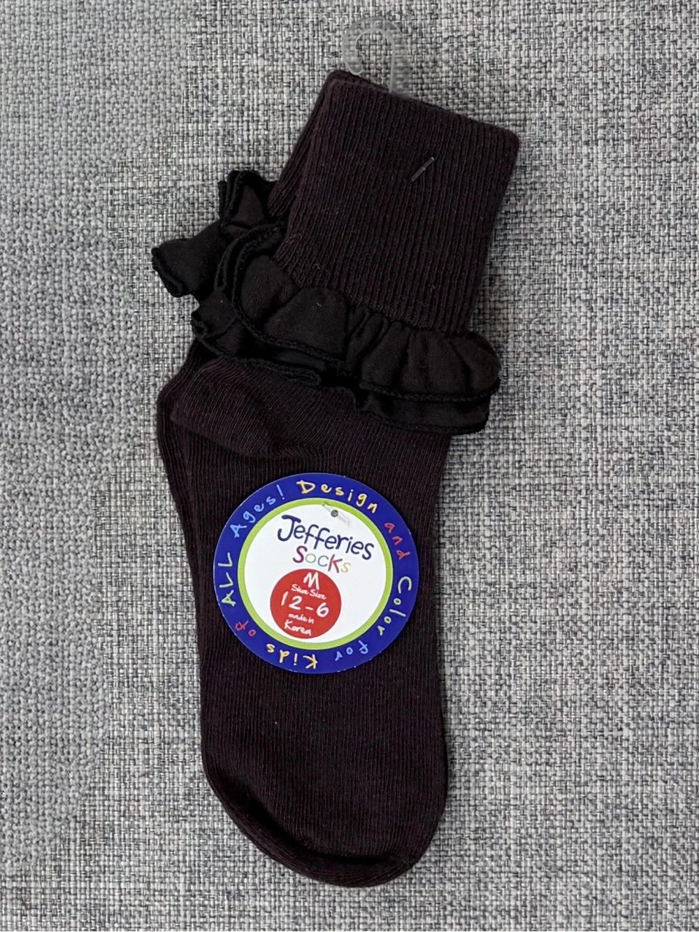 Jeffries Socks Medium (shoe size 12-6) Ruffle Socks in “Chocolate”
